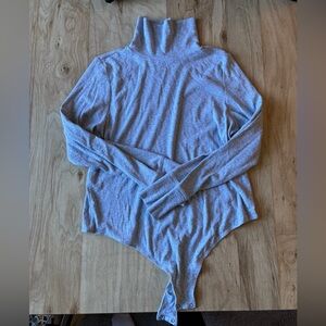 Aerie Gray Turtleneck Bodysuit